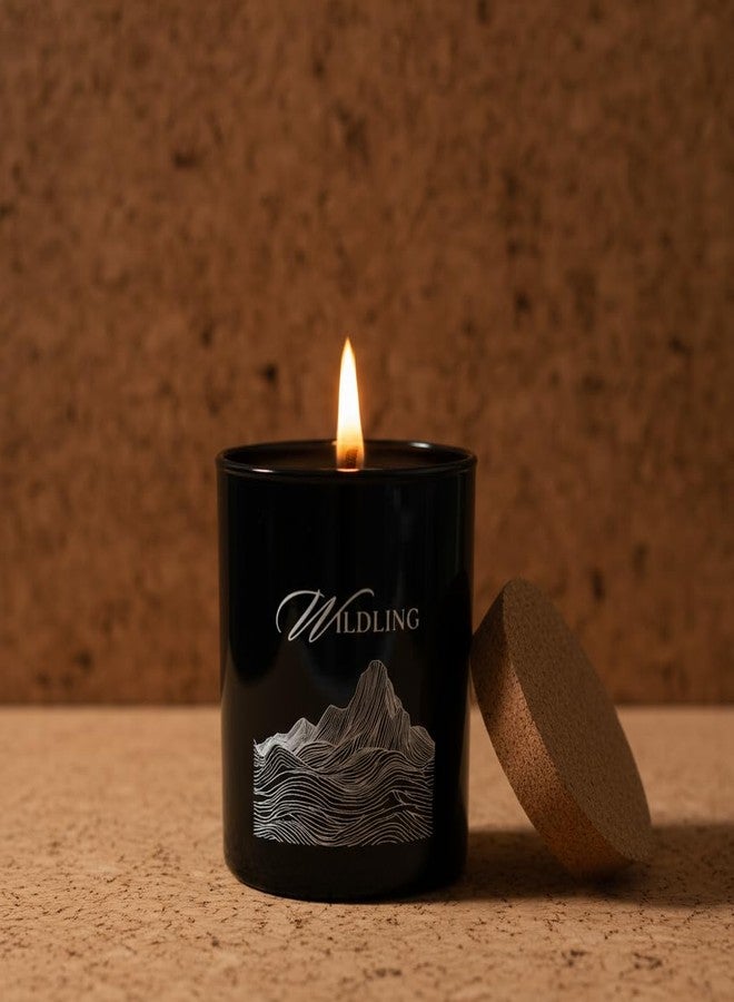 WILDLING Premium Candle (White) Cork Box Combo Diwali Wedding Gift Set for Women and Men | Candle for Home Decor,Exercise,Aromatheraphy |Long Burn 40 Hrs| Smoky Mountains: Amber, Musk | 220gms - Image 2